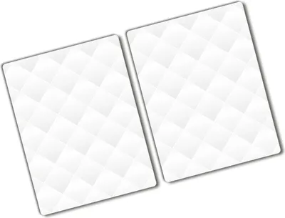 Produktbild von Tulup Glas Herdabdeckplatte - 2x40x52 cm - Glaskeramikkochfeld-Abdeckung Spritzschutz Glasabdeckplatte Kochplattenabdeckung und Schneidebrett - Zweiteilig - Kunst: modern & klassisch - Abstraktes - Weiß