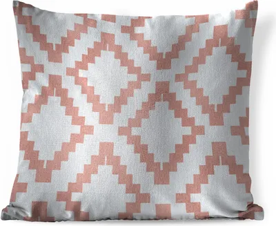 Produktbild von MuchoWow® Zierkissen Sofakissen Wohnzimmer Dekokissen 50x50 cm Block - Rosa - Muster - Komfort - Sofakissen