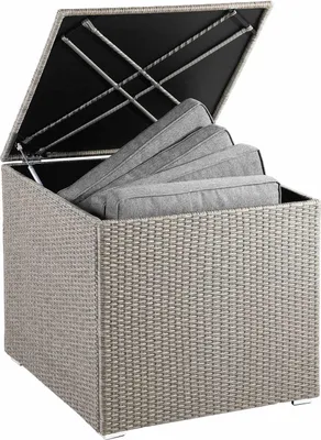 Produktbild von Aufbewahrungsbox aus Rattan für den Außenbereich, cremefarben, 318 l, wetterfest