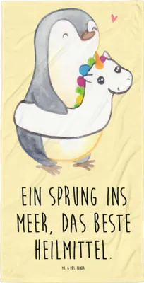 Produktbild von Mr. & Mrs. Panda Frotteehandtuch Sommermeerheilkraft - Gelb Pastell - Geschenk, Urlaub Am Meer, Küste, Sommerferien, Jahreszeiten, Handtuch, Frühling, flauschiges, Großes