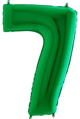 Produktbild von Riesenzahl Folienballon 40"/102cm | Grün Zahl: 7