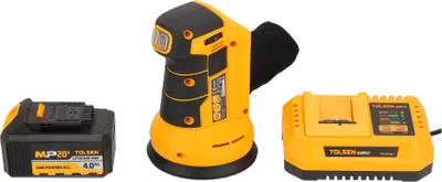 Produktbild von Tolsen 20V Akku-Schleifgerät - Inkl. 1x 4,0 Ah Akku, 1x Schnellladegerät & Zubehör