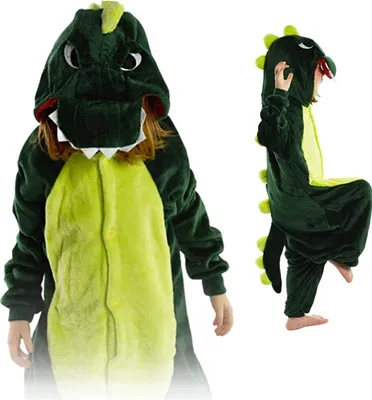 Produktbild von Kinder Einteiler Dinosaurier Pyjama Faschingskostüm L