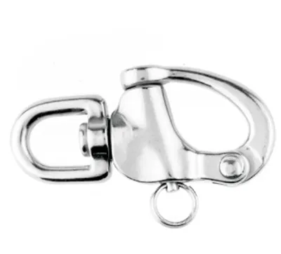 Zdjęcie produktu dla Karabińczyk z oczkiem obrotowym 128 mm, stal nierdzewna, A4