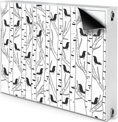 Produktbild von Magnet Heizkörper Heizkörper-Abdeckung Heizkörperabdeckung 90x60 cm - Vögel und Bäume