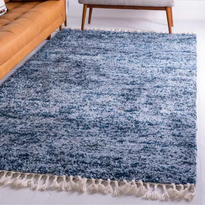 Produktbild von Teppich High Shaggy Rechteckig Blau verschiedene Größen, Maße:150x245cm