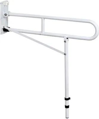 Produktbild von Homecare Innovation® WC Wandstützgriff klappbar mit Stützfuß - Verstellbare Haltegriff - Weiß - 76 cm lang