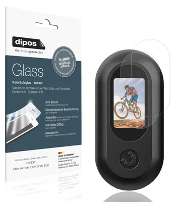 Produktbild von 2x Schutzfolie für OBEST Mini Action Cam 0.96 Zoll matt - Anti-Shock 9H Folie dipos Glass Kunststoffglas