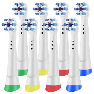 Immagine prodotto di Testina per spazzolino, compatibile con lo spazzolino elettrico Oral B iO, disponibile in diverse confezioni, colore bianco, confezione da 8 pezzi