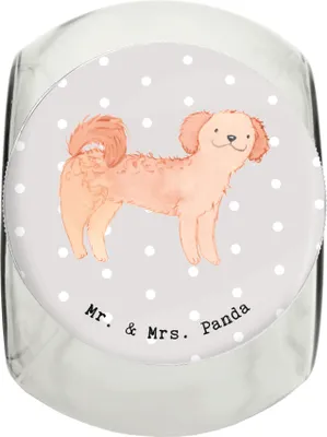 Produktbild von Mr. & Mrs. Panda Bonbonglas Cavapoo Moment XL 2000ml - Grau Pastell - Geschenk, glasbehälter, Dose, Dekoglas, leckerlidose, Cavoodle, Keksdose, aufbewahrungsglas