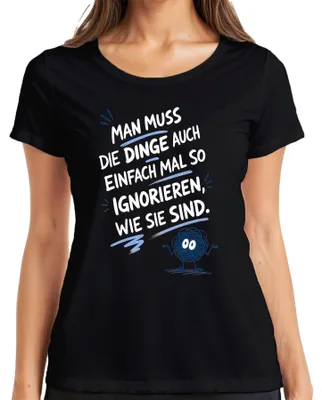 Productafbeelding van "Gewoon en wat er ook gebeurt" - Statement T-shirt voor dames, zwart, maat S
