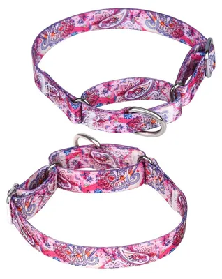 Obrázek produktu pro Martingale obojek pro psy, růžová barva, nylon, nastavitelná délka 45-53 cm