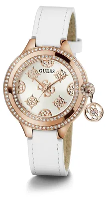 Produktbild von GUESS Damen Armbanduhr CHARMED in Weiß & Roségold-Ton GW0684L4
