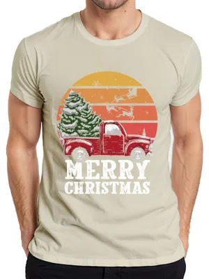 Immagine prodotto di Maglietta da uomo Merry Christmas Truck Christmas Tree - Christmas Gift, Nature, L