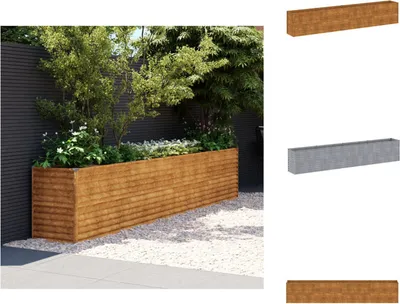 Obrázok produktu pre vidaXL Zvýšený záhon 385x50x69 cm Corten oceľ - Kvetináče a sadenice