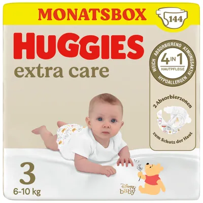 Zdjęcie produktu dla Huggies pieluszki dziecięce Extra Care z wzorem Disney rozmiar 3, 144 pieluszki (2x72)