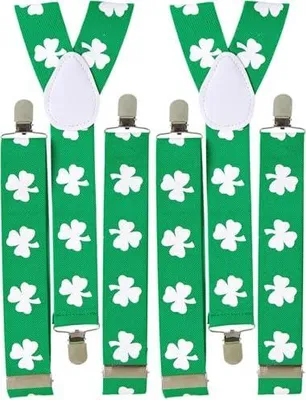 Produktbild von W WIDMANN MILANO – Party-Mode – St. Patrick's Day: Hosenträger mit Kleeblattmuster, Einheitsgröße