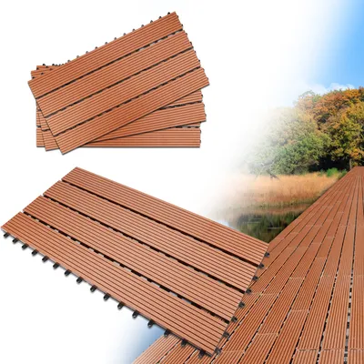 Zdjęcie produktu dla karpal WPC płytki tarasowe drewno plastik 60s 10m2 płytki 30x60 cm płytki tarasowe płytki balkonowe płytki wodoodporne