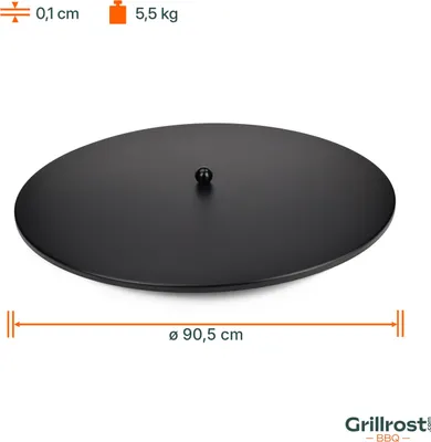 Zdjęcie produktu dla Pokrywa 90 cm z uchwytem - do płyt ogniowych, mis ogniowych i patelni ogniowych - malowana proszkowo