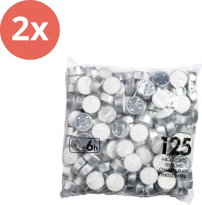 Obrázok produktu pre Bolsius - Čajová sviečka - 125 kusov v balení - Vrecko - Hodnotné balenie - 250 kusov - 2 balenia