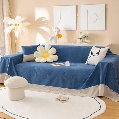 Productafbeelding van Polyester Sofa Cover voor 4-Zits Bank in Donkerblauw