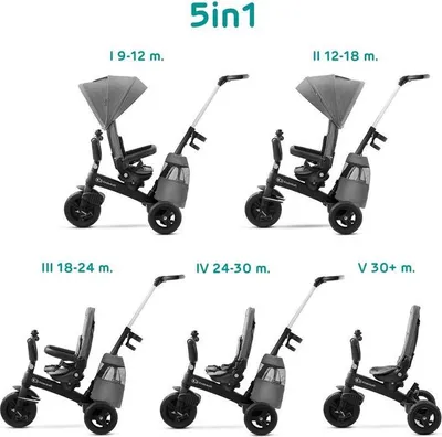 Image de Kinderkraft Tricycle Easytwist / Tricycle, Kinderkraft:Platinum Gray
