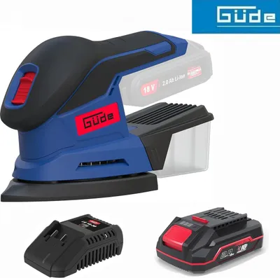 Produktbild von Güde Akku Deltaschleifer DS 18-0 18V mit Akku 2.0 Ah / Ladegerät