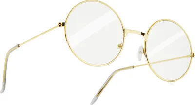 Produktbild von dressforfun® Runde Retrobrille mit goldenem Rahmen