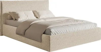 Produktbild von Selsey Softie Slim – Polsterbett 160×200 mit Bettkasten und Lattenrost, Chenille, hellbeige