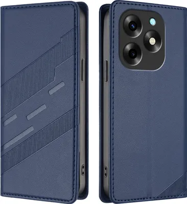 Produktbild von Hülle für itel S23+, Kunstleder Brieftaschen Handyhülle mit Kartenfach und Standfunktion Blau