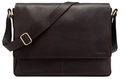 Produktbild von LEABAGS Oxford Umhängetasche Laptoptasche 15 Zoll aus Leder im Vintage Look, Maße (BxHxT): ca. 38x31x10 cm, Farbe:Rhino