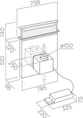 Immagine prodotto di Cappa da lavoro 90cm 680m³/h in acciaio inox Elica PRF0120979