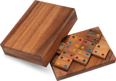 Produktbild von Farbenpuzzle - Domino-Puzzle - Legespiel - Knobelspiel aus Holz