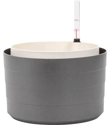 Obrázok produktu pre PLASTIA s.r.o. Samozavlažovací kvetináč Berberis 30 cm, antracit a slonová kosť