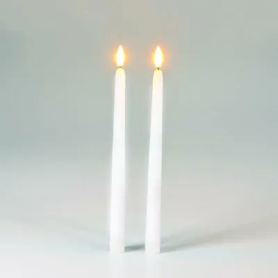 Immagine prodotto di ACA Decorazione natalizia illuminata con 2 candele bianche in cera, LED bianco caldo, alimentazione a batterie (2xAAA), interruttore on/off, telecomando, grado di protezione IP20, 2,2 x 27 cm, X0721195
