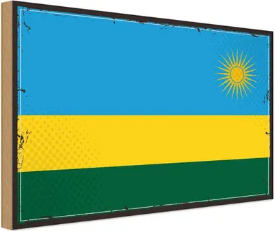 Obrázok produktu pre vianmo Drevený nápis 18x12 cm Flagge Ruanda