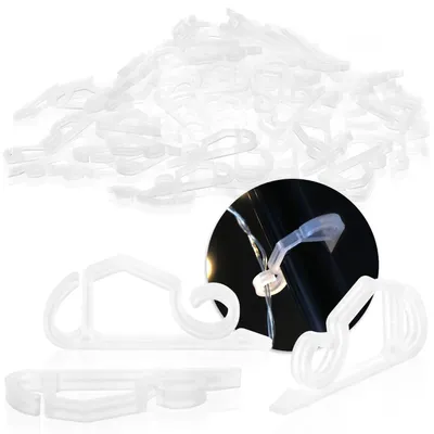 Immagine prodotto di Gancio per grondaia per luci di Natale - Clip in plastica - 5 x 2,3 cm - 200 pezzi - Trasparente