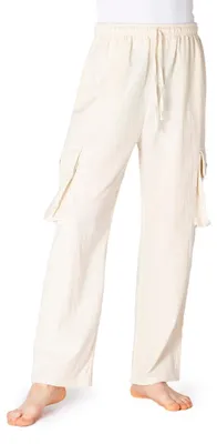 Immagine prodotto di Pantaloni cargo color ecru, realizzati in 100% cotone, con 4 tasche