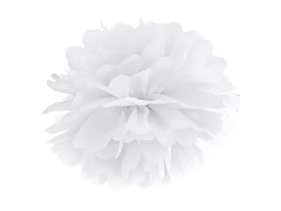 Produktbild von PartyDeco Weißer Papierpompon 35cm Hochzeit Deko