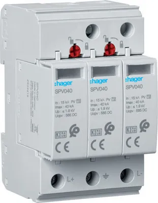 Immagine prodotto di Scaricatore di sovratensione T2 3P 40kA Fotovoltaico SPV340 hager