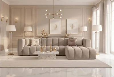 Produktbild von Kaiser Möbel Ecksofa L-Form GRAND 318 cm, stoff Salvador, Beige, Rechts