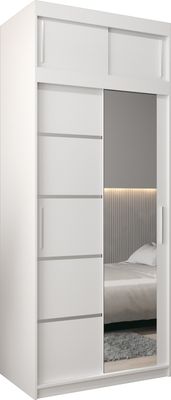 Kleiderschrank, Schiebetürenschrank Schlafzimmer, Schrank VERONA 2 100 mit Aufsatz, Höhe 240 cm