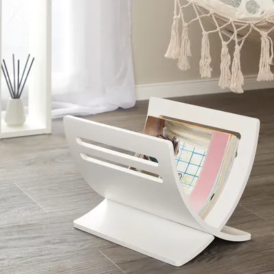 Produktbild von Homestyle4u Zeitungsständer Magazinhalter Holz Zeitschriftenhalter Magazinständer weiß