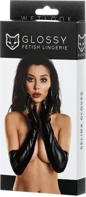 Produktbild von Glossy gloves SELINA - black - M