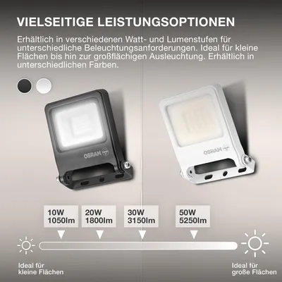 Produktbild von Osram Außenleuchte ENDURA Flood 20W PCR dunkelgrau kaltweiß