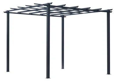 Produktbild von Rosenpavillon Stabiler Pflanzbogen Als Rankhilfe, Garten Pavillon, Wetterfest, Metall, Schwarz, 2,97X2,95X2,3M