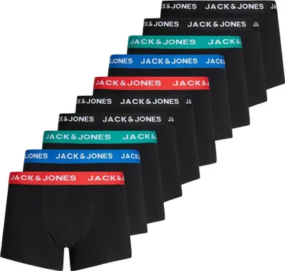 Produktbild von JACK&JONES Herren Boxer Shorts, 10er Pack - JACHUEY TRUNKS, Baumwoll-Stretch Rot/Blau/Petrol/Schwarz XL