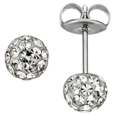 Produktbild von JOBO Ohrstecker Kugel Edelstahl mit Swarovski-Elements Ohrringe Kugelohrstecker