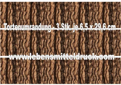 Produktbild von Rinde Baum Holz - Tortenband essbar 6,5 cm hoch - 3 x 29,6 cm auf premium Fondantpapier