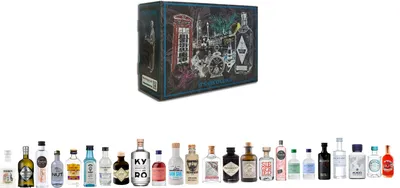 Produktbild von Gin Tasting Set – 24 Originale Gin Miniaturen | Premium Probierset aus 24 Gins | Gin Adventskalender Entdecke Deinen Lieblings-Gin